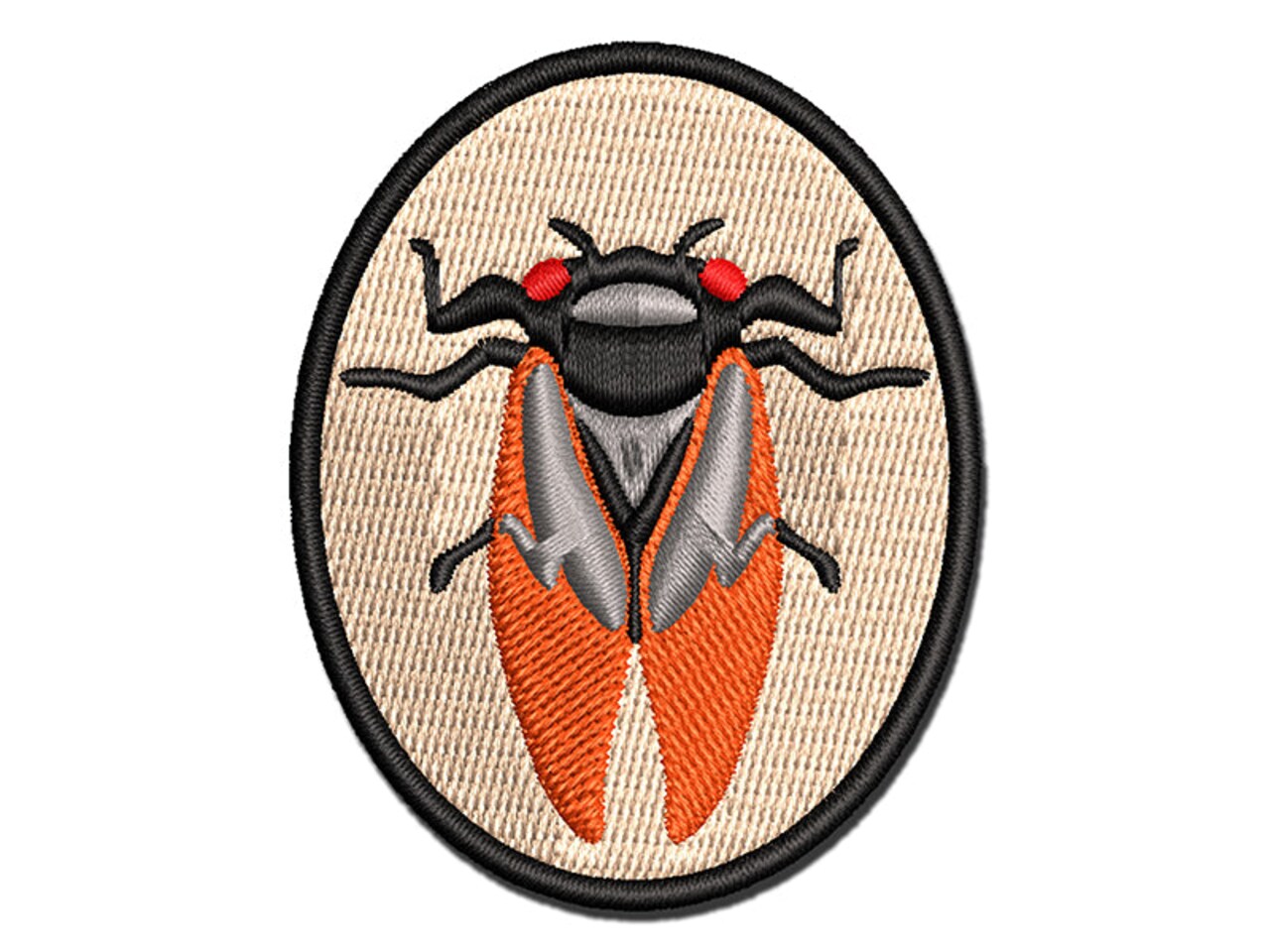 Noisy Cicada Insect Multi-Color Embroidered Iron-On or Hook & Loop Patch Applique